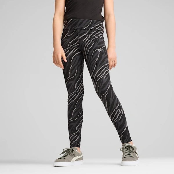 PUMA ESS+ Tierprint Leggings für große Kids: Wild & stylisch, bereit für jedes Abenteuer!