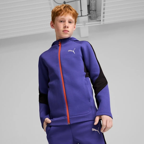 PUMA EVOSTRIPE Kapuzenjacke für große Kinder Ein cooler Look für aktive Kids Maximaler Komfort und Stil!